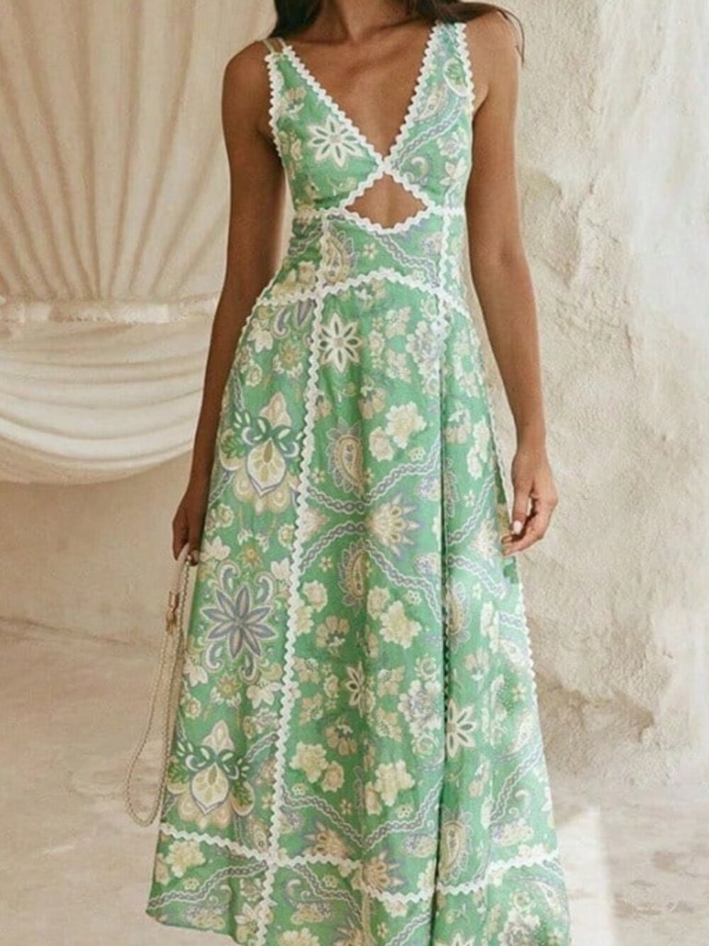Flower Casual Women's Paisley Print A-Line Sundress